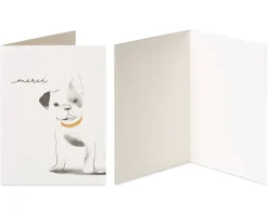 Frenchie Dog and Daisies Thank You Greeting Card Bundle, 2-Count