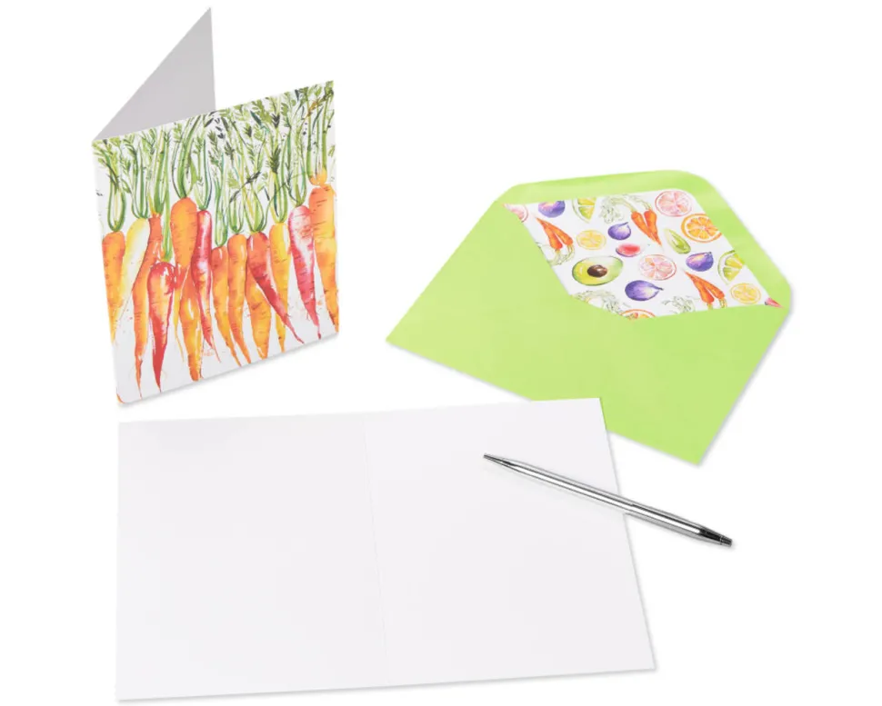 Fruits and Vegetables Thank You Boxed Blank Note Cards with Envelopes, 20-Count