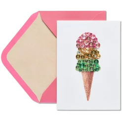Gem Ice Cream Cone Birthday Greeting Card