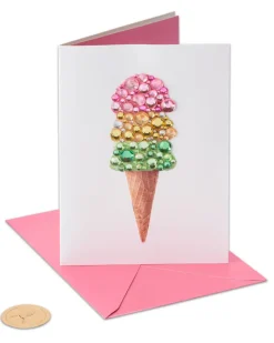 Gem Ice Cream Cone Birthday Greeting Card