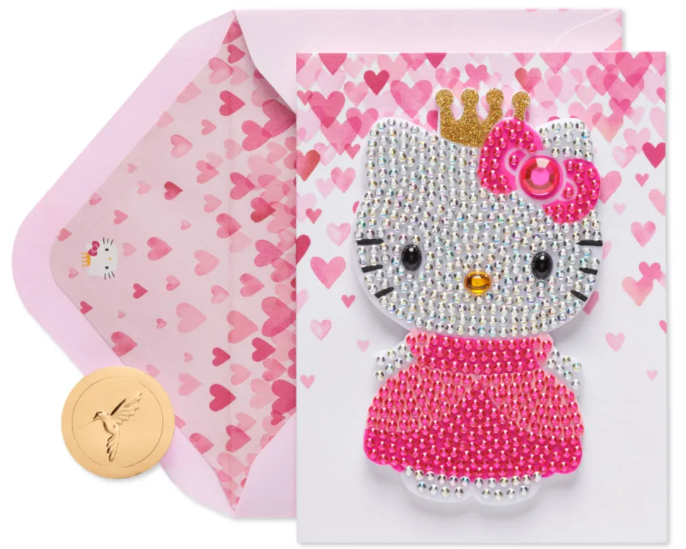 Gem Patch Hello Kitty Birthday Greeting Card