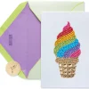 Gemmed Ice Cream Cone Birthday Greeting Card