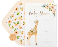 Giraffe Baby Shower Blank Invitations with Envelopes, 20-Count