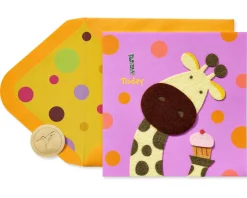 Giraffe 1st Birthday Greeting Card