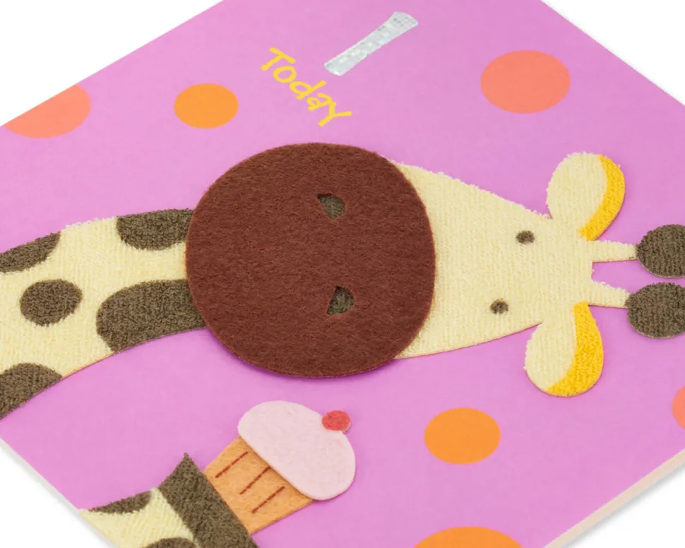Giraffe 1st Birthday Greeting Card
