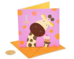 Giraffe 1st Birthday Greeting Card