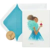 Girl Holding Cupcake Birthday Greeting Card- Designed by Bella Pilar