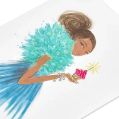 Girl Holding Cupcake Birthday Greeting Card- Designed by Bella Pilar