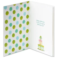Girl in Polka Dot Dress Birthday Greeting Card- Designed by Bella Pilar