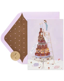 Girl on Cake Birthday Greeting Card