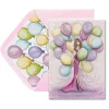 Girl with Balloons Birthday Greeting Card- Designed by Bella Pilar