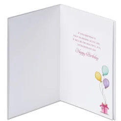Girl with Balloons Birthday Greeting Card- Designed by Bella Pilar