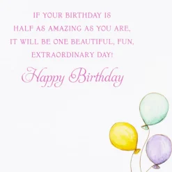 Girl with Balloons Birthday Greeting Card- Designed by Bella Pilar