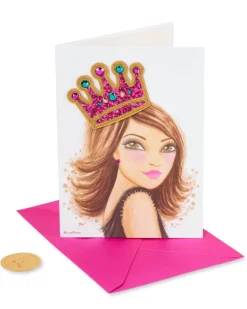 Girl With Crown Birthday Greeting Card – Designed by Bella Pilar