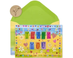 Glitter Hearts Thank You Boxed Blank Note Cards, 14-Count