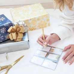 Glitz and Glam Holiday Wrapping Paper Set, 2 Rolls, 3 Bows, 1 Ribbon, 3 Tags, 12 Labels