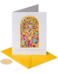 God Shines In You Religious Stained Glass Birthday Greeting Card – Illustrated by Sandra K Pena