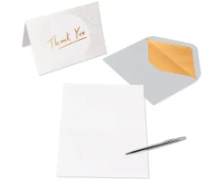 Gold, Black and Cream Blank Note Cards with Envelopes, 16-Count