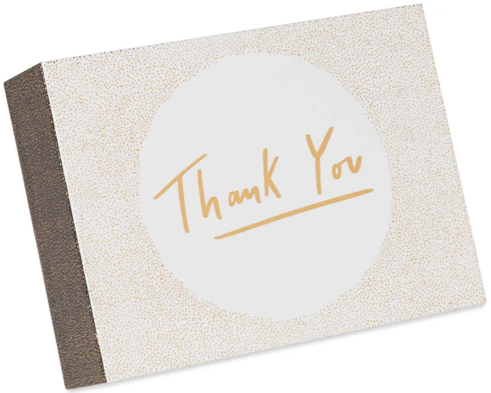 Gold, Black and Cream Blank Note Cards with Envelopes, 16-Count