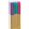 Gold Dip Purple, Aqua & Fuchsia Birthday Candles, 24-Count