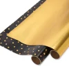 Gold Dot and Solid Gold Holiday Wrapping Paper Rolls, 2 Rolls