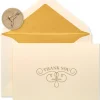 Gold Flourish Thank You Boxed Blank Note Cards and Envelopes, 16-Count