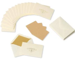 Gold Flourish Thank You Boxed Blank Note Cards and Envelopes, 16-Count