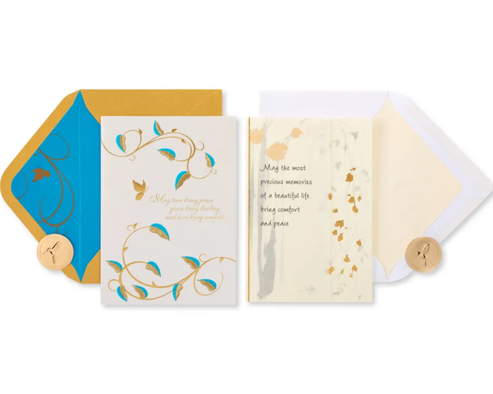 Gold Glitter Sympathy Greeting Card Bundle, 2-Count