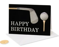 Golf Club And Ball Birthday Greeting Card