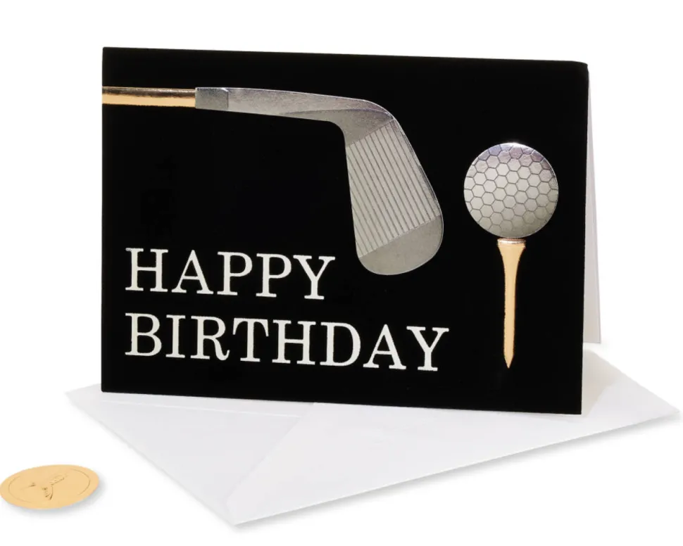 Golf Club And Ball Birthday Greeting Card