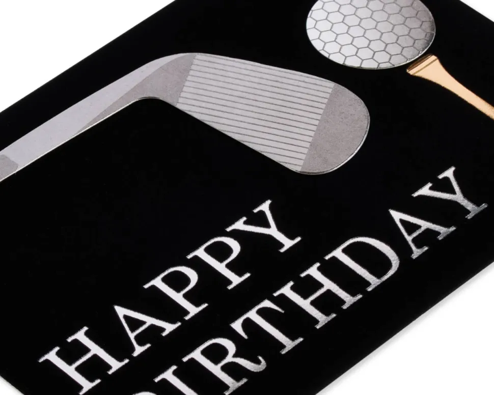 Golf Club And Ball Birthday Greeting Card