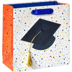 Grad Cap 8″ Medium Graduation Gift Bag, 1 Bag