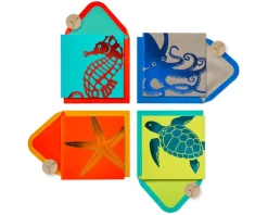 Graphic Sea Life Boxed Blank Cards and Envelopes, 20-Count
