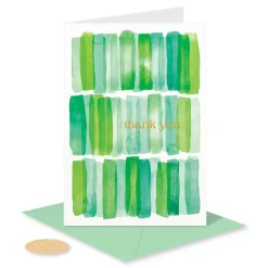 Green Stripes 14-Count Blank Thank You Greeting Cards with Envelopes