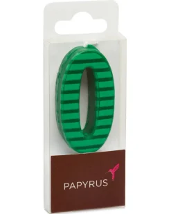 Green Stripes Number 0 Birthday Candle, 1-Count