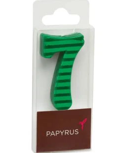 Green Stripes Number 7 Birthday Candle, 1-Count