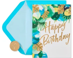 Greenery Balloons Birthday Greeting Card