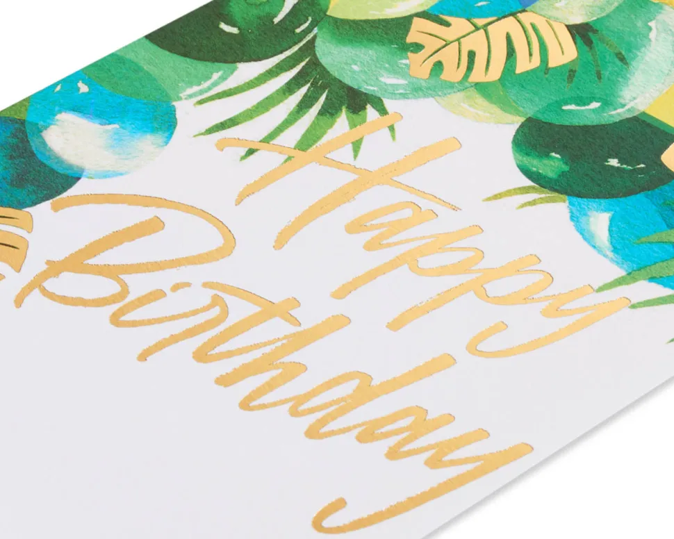 Greenery Balloons Birthday Greeting Card