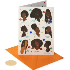 Hair, However You Rock It Birthday Greeting Card – Illustrated by Sarah Dahir