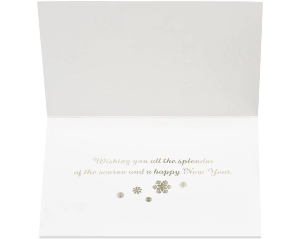 Hanging Glitter Snowflakes Holiday Boxed Cards, 12-Count