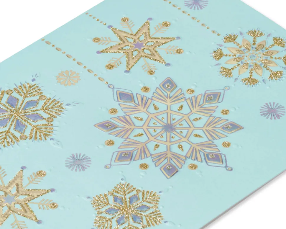 Hanging Glitter Snowflakes Holiday Boxed Cards, 12-Count