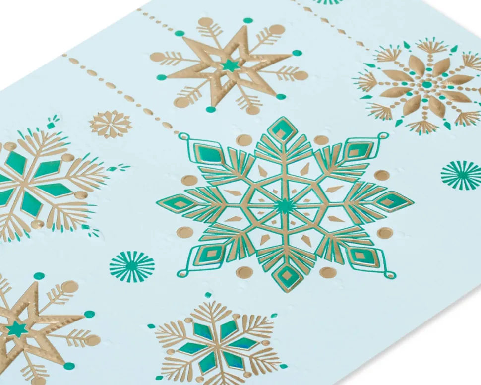 Hanging Glitter Snowflakes Holiday Boxed Cards – Glitter-Free, 12-Count