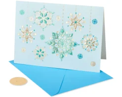 Hanging Glitter Snowflakes Holiday Boxed Cards – Glitter-Free, 12-Count