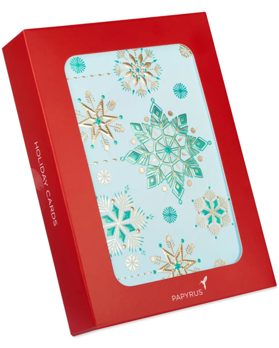 Hanging Glitter Snowflakes Holiday Boxed Cards – Glitter-Free, 12-Count
