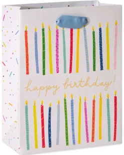 Happy Birthday Candles Birthday Gift Bag, 1 Bag