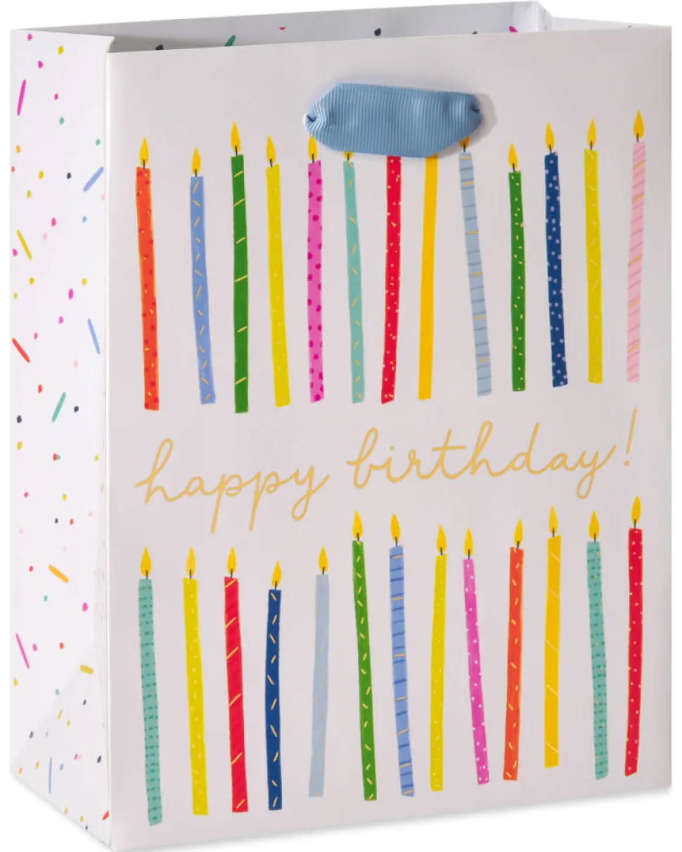 Happy Birthday Candles Birthday Gift Bag, 1 Bag