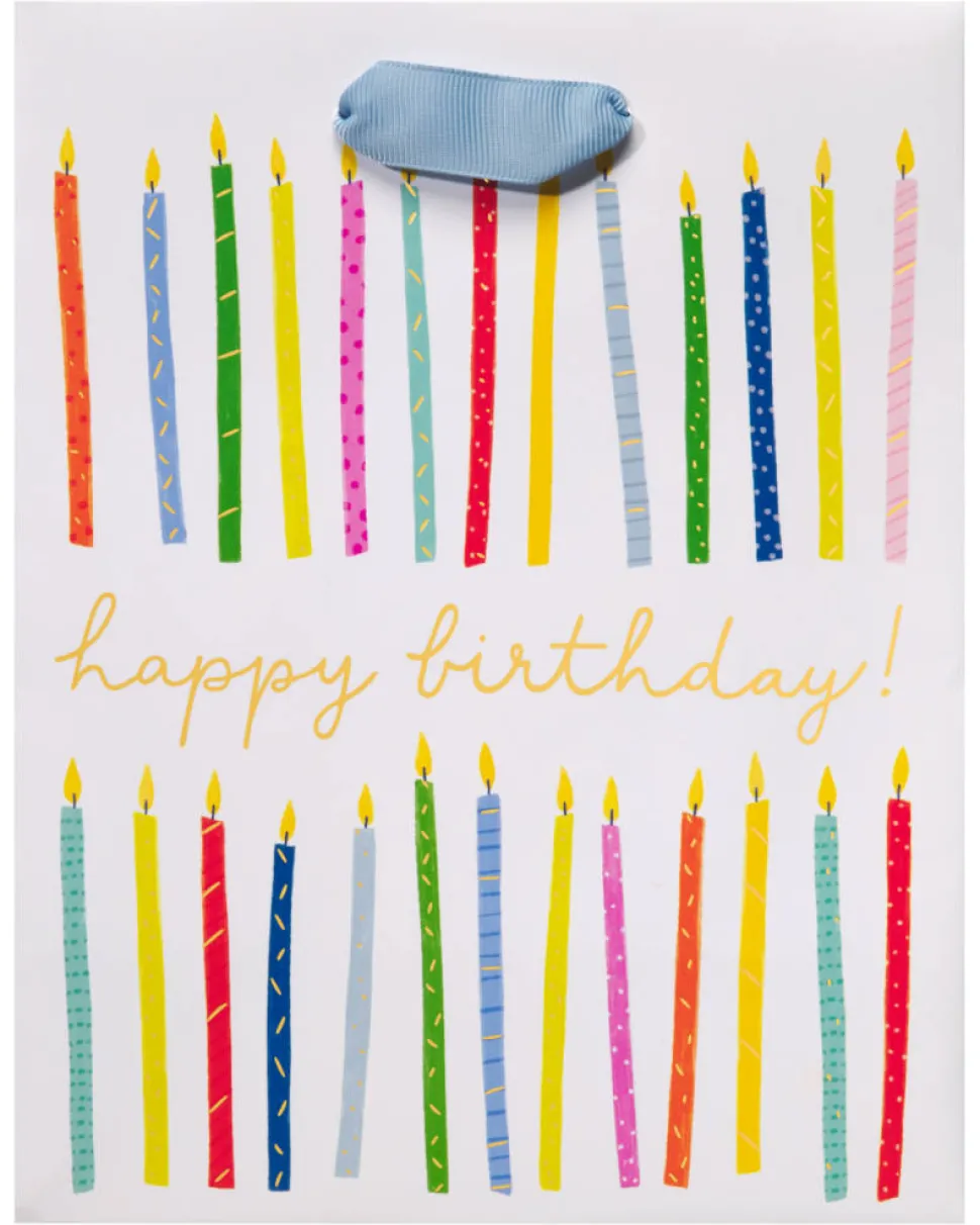 Happy Birthday Candles Birthday Gift Bag, 1 Bag