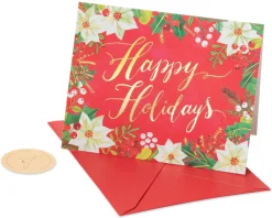 Happy Holidays Glitter Holiday Boxed Cards, 20-Count
