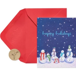 Happy Holidays Snowmen Christmas Boxed Cards, 20-Count