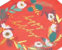 Happy Holidays Wreath Christmas Boxed Cards, 20-Count